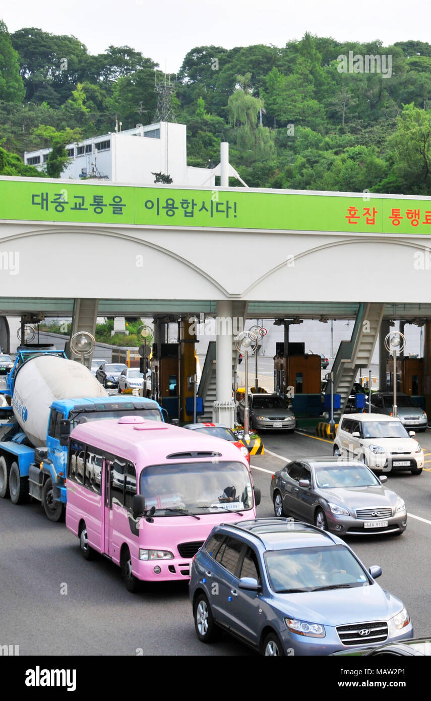 road toll zone, Seoul, South Korea Stock Photo