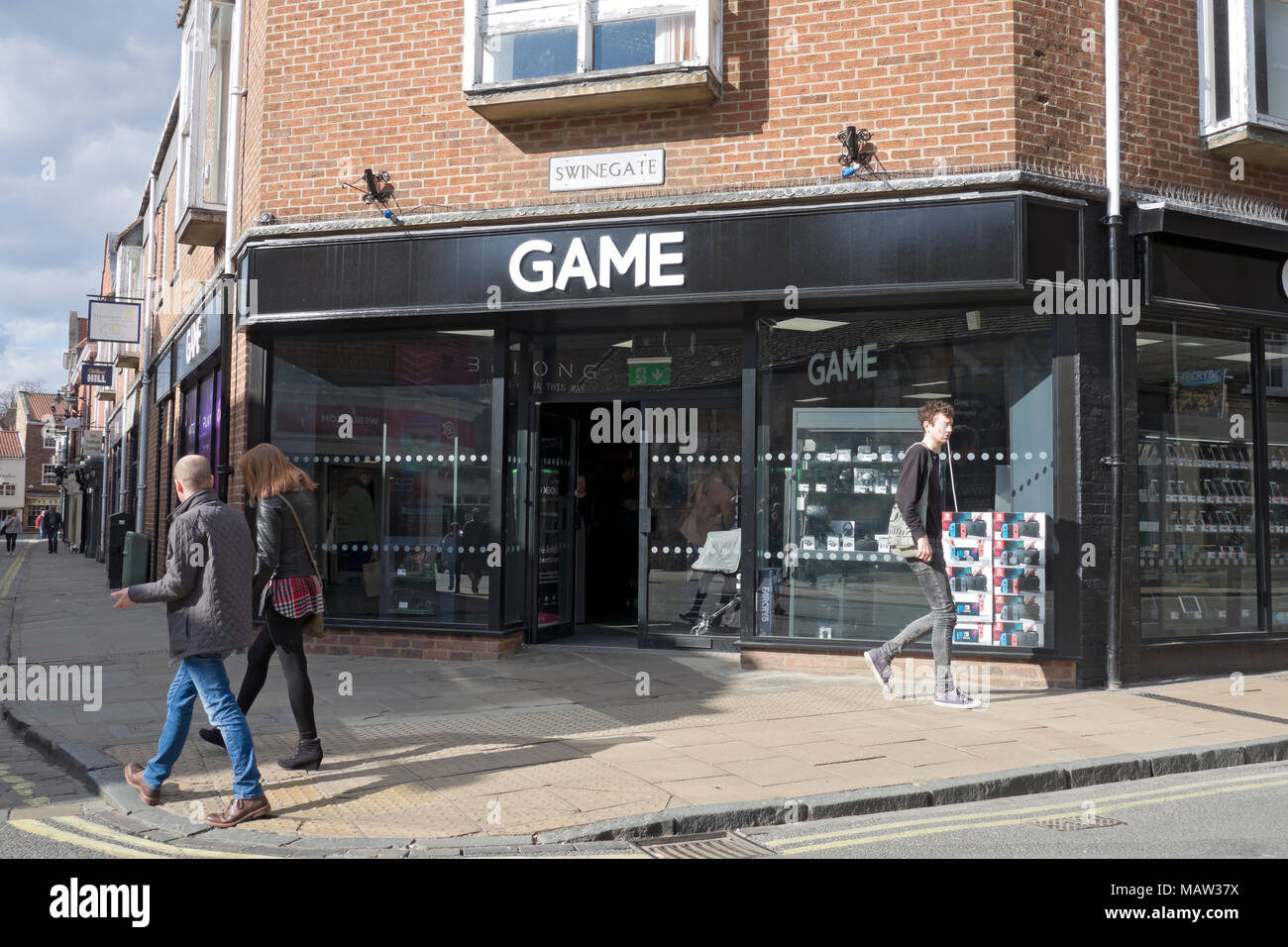 Game computer gaming shop store window shopfront in the city town centre York North Yorkshire England UK United Kingdom GB Great Britain Stock Photo