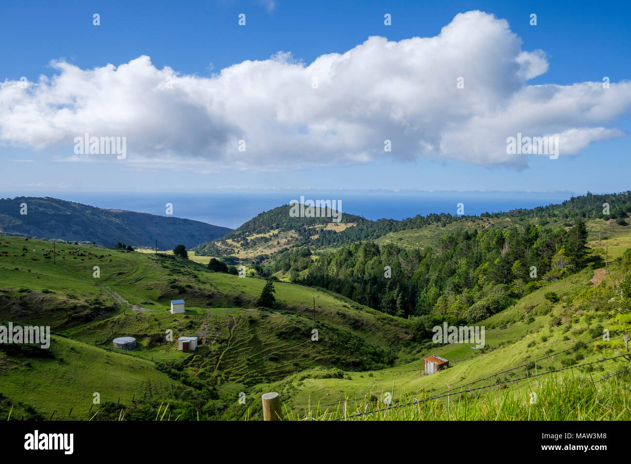 Countryside of Saint Helena, a British Overseas Territory in the South Atlantic Ocean. Stock Photo