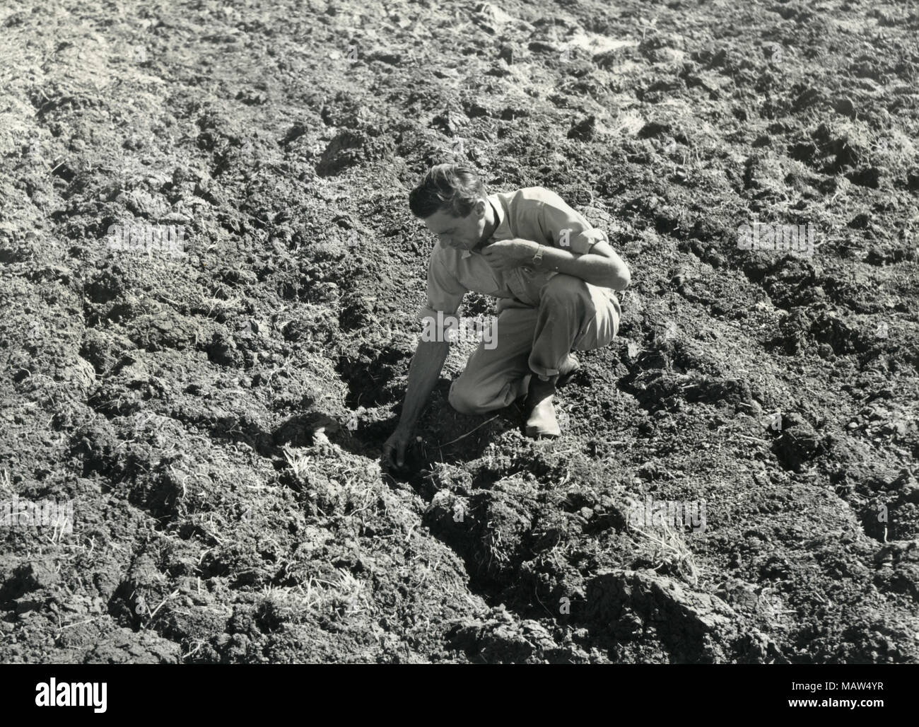 Effects of subsoiling, Rhodesian Selection Trust, Kafue Pilot Polder, Zambia, South Rhodesia 1957 Stock Photo