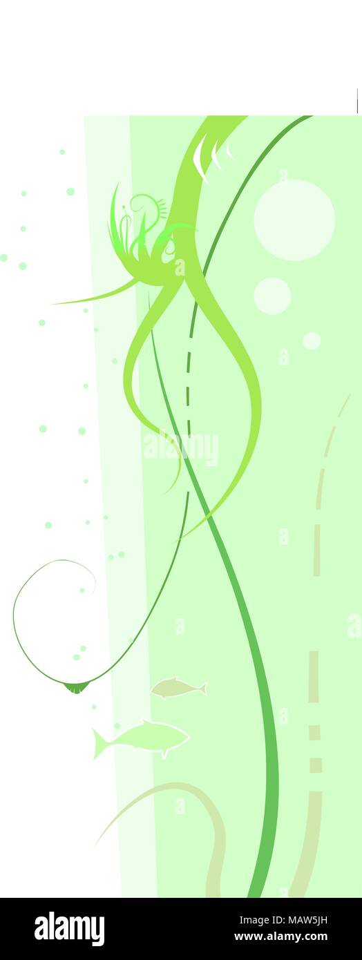 Simple underwater background design, predominant green color palette,  vertical Stock Vector Image & Art - Alamy