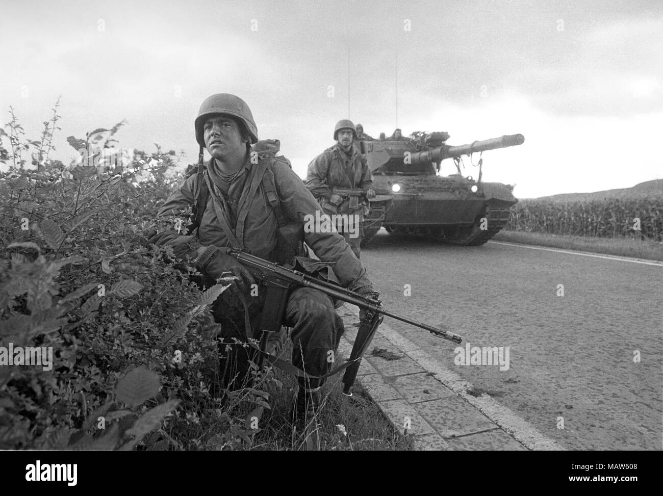 NATO exercises in Germany, Canadian troops (October 1983) Stock Photo