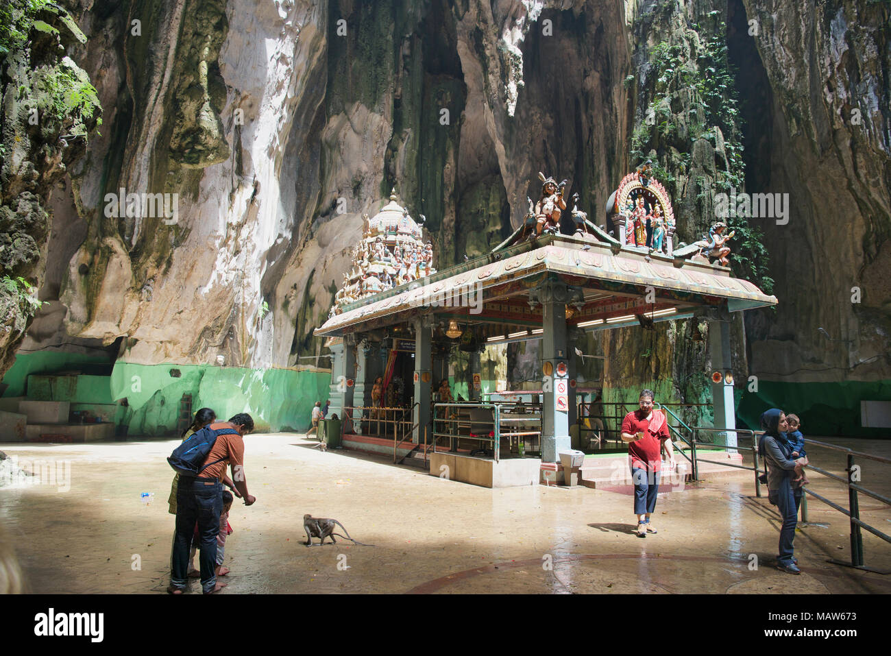Visitors and Sri Valli Deivannai Murgan Hindu temple Batu Caves Kuala Lumpur Malaysia Stock Photo