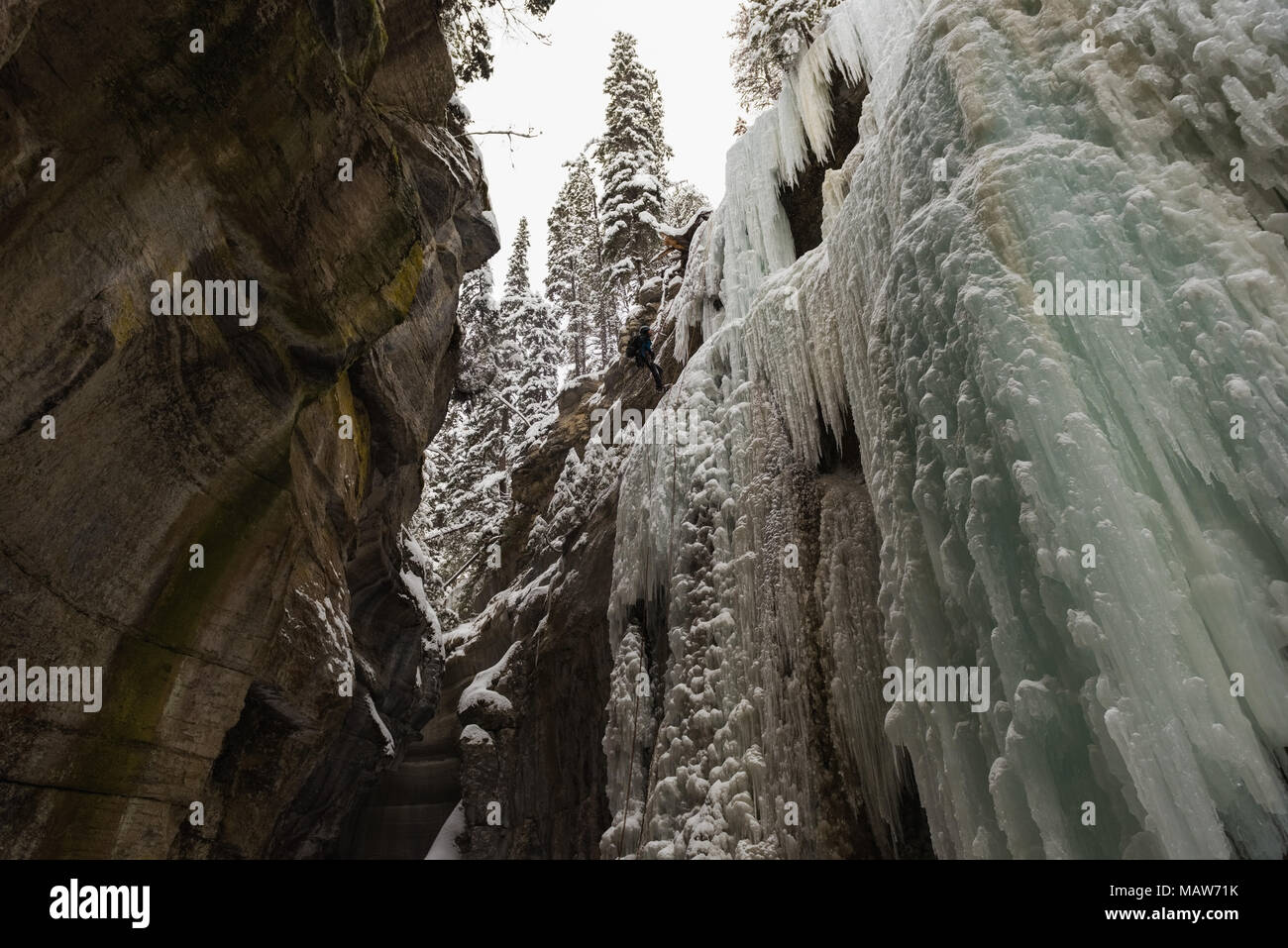 Rocky ice mountain during winter Stock Photo