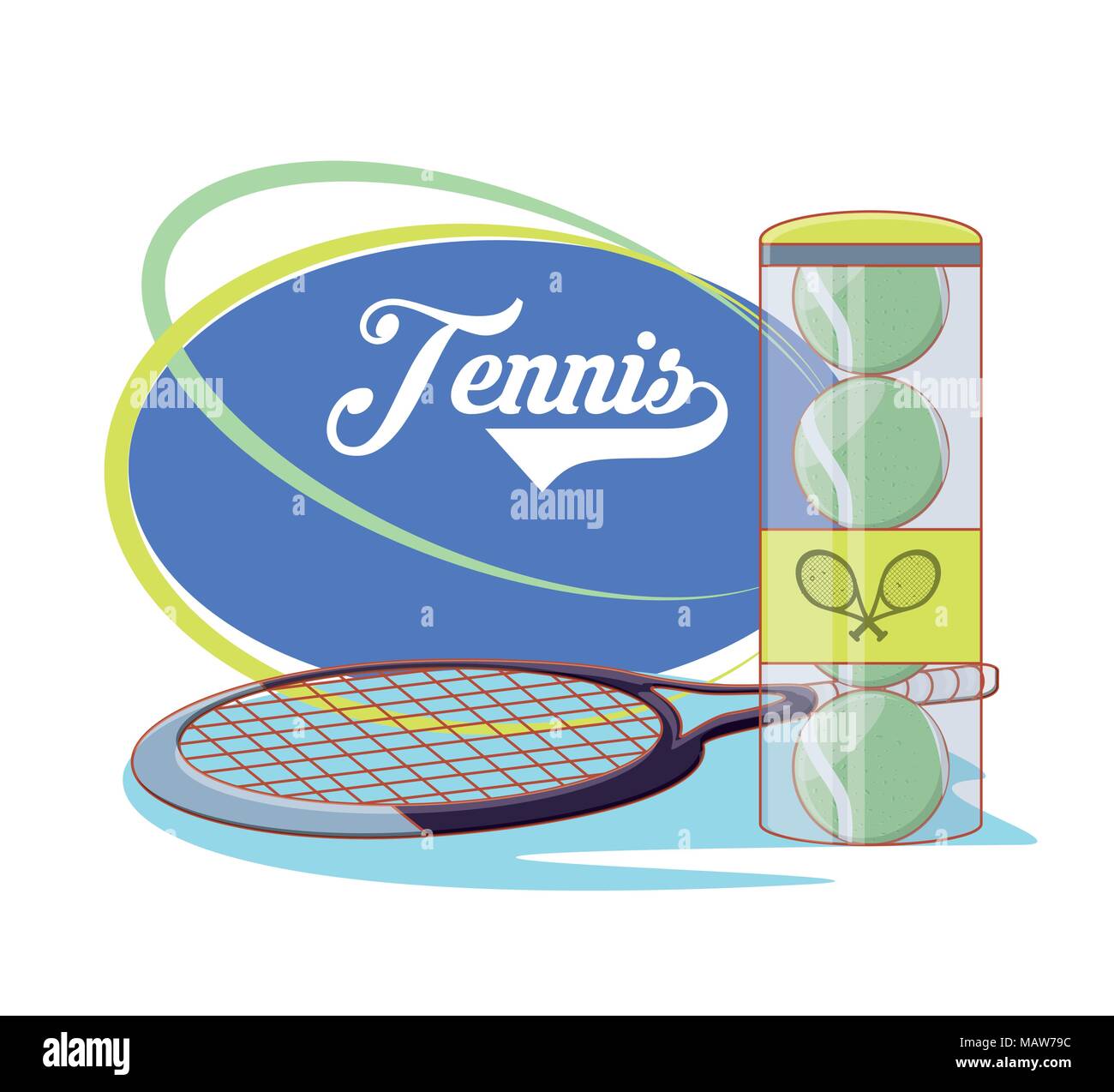 racket and balls to play tennis sport vector illustration design Stock ...