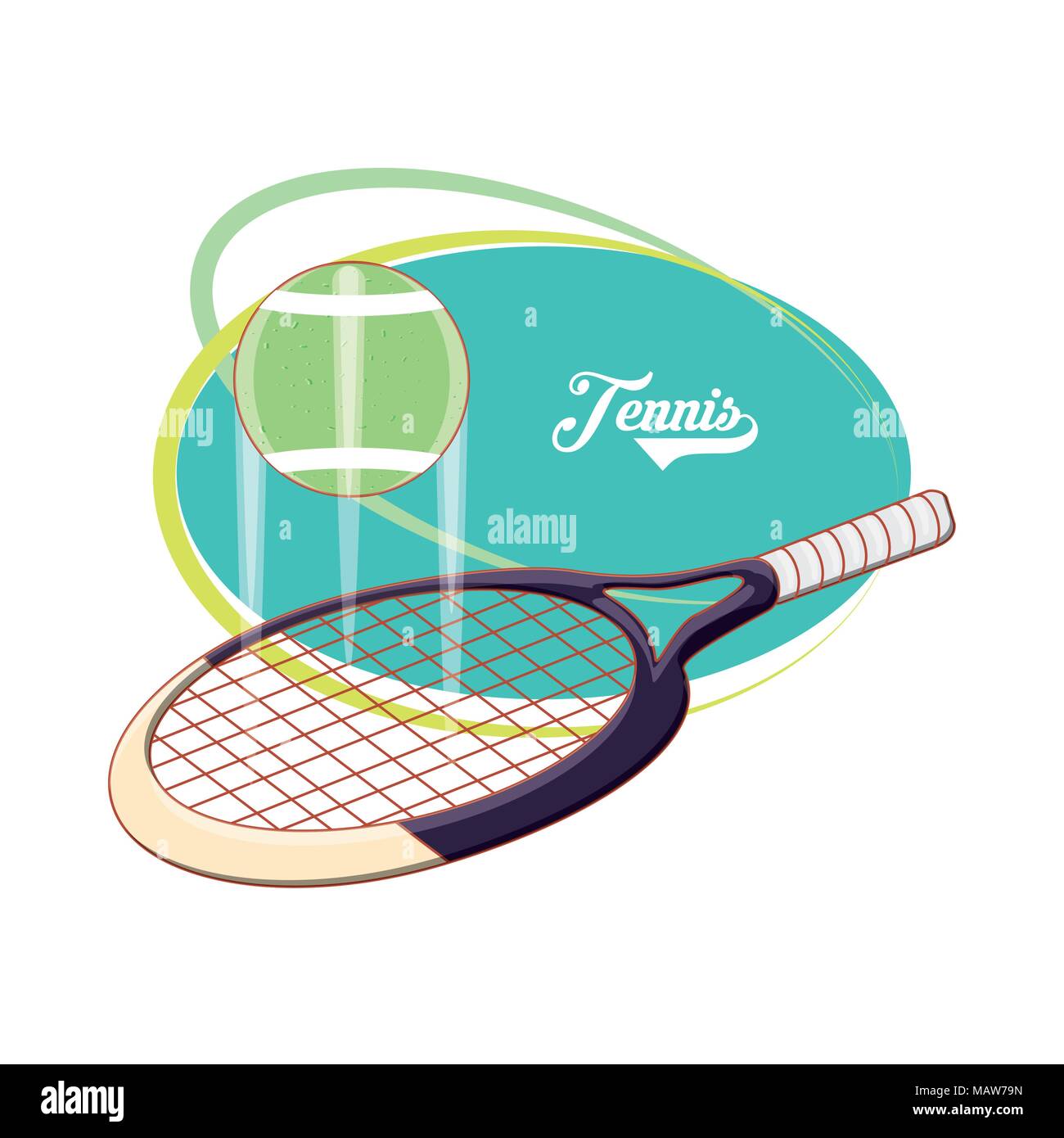 racket and ball to play tennis sport vector illustration design Stock ...
