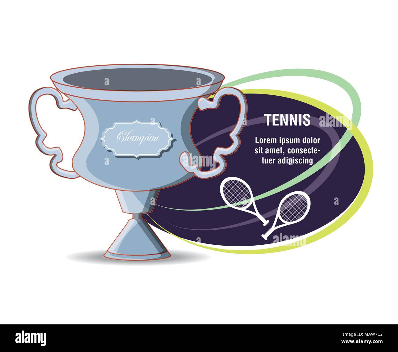 tennis sport champion trophy vector illustration design Stock Vector ...