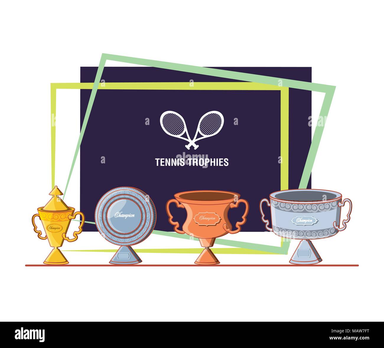 tennis sport champions trophys vector illustration design Stock Vector ...