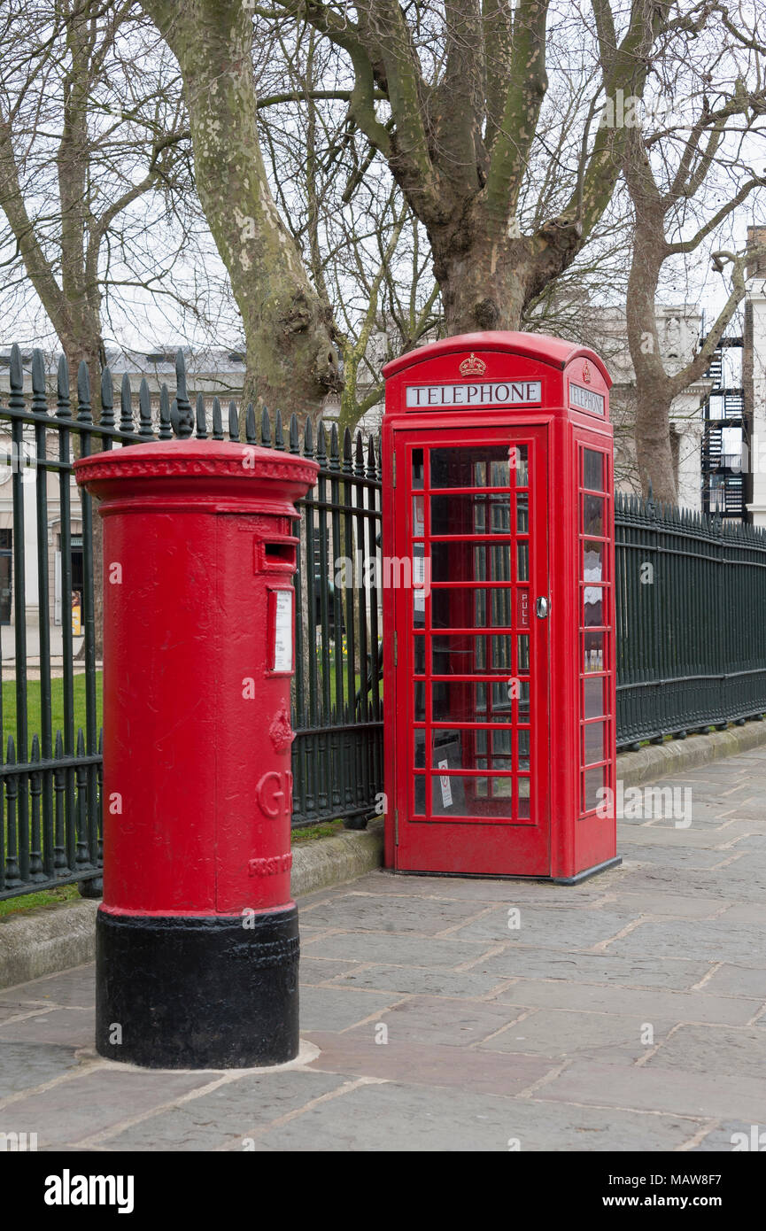 Victorian mail and phone box Stock Photo