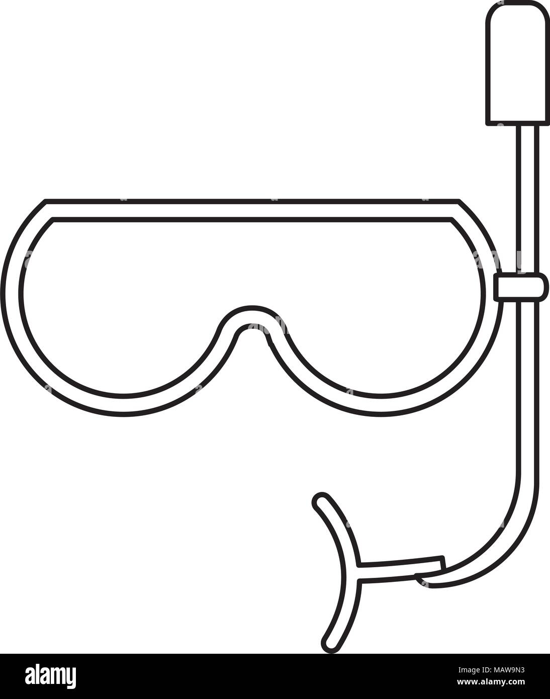 snorkel mask icon over white background, vector illustration Stock ...