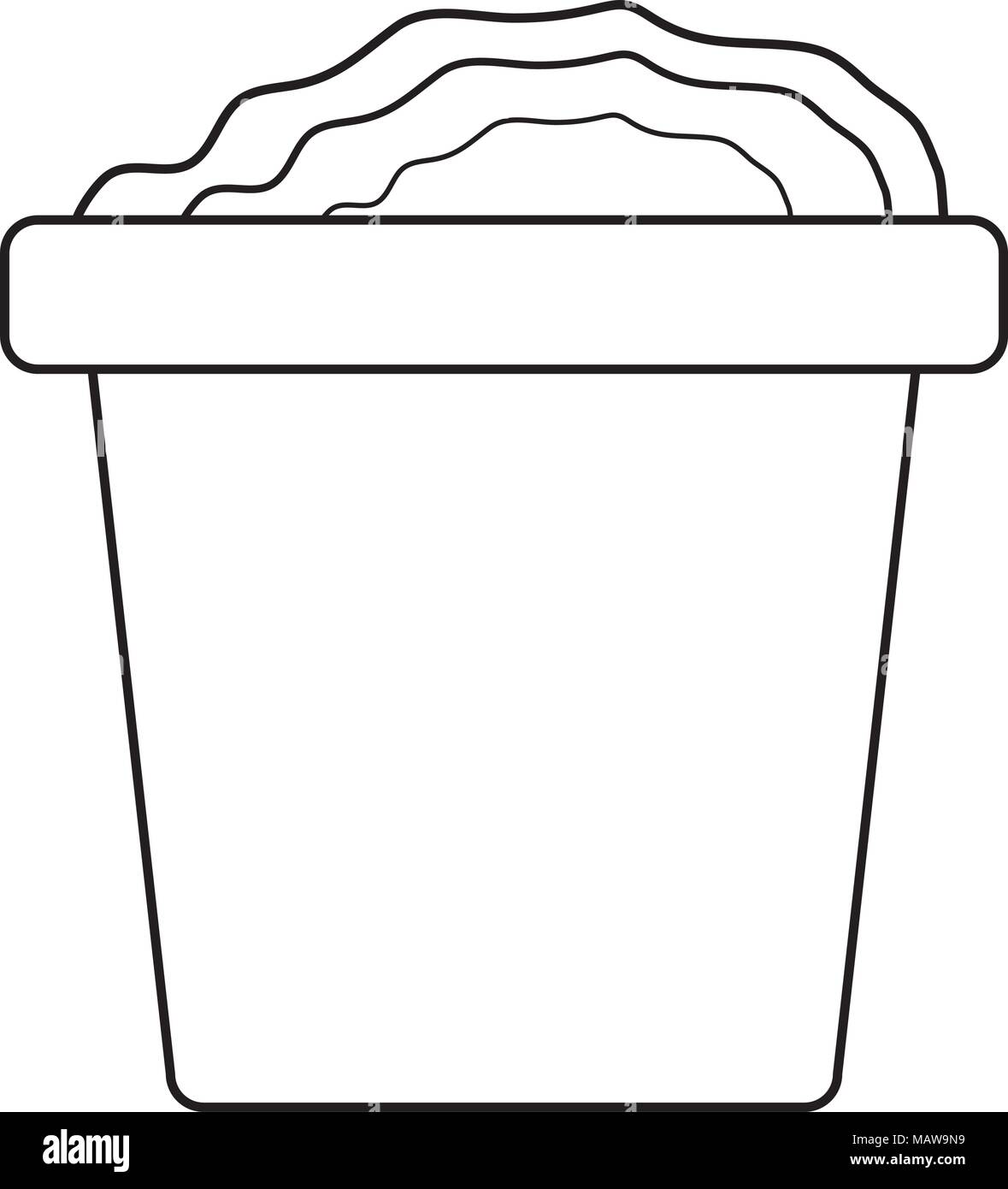 bucket with sand icon over white background, vector illustration Stock Vector
