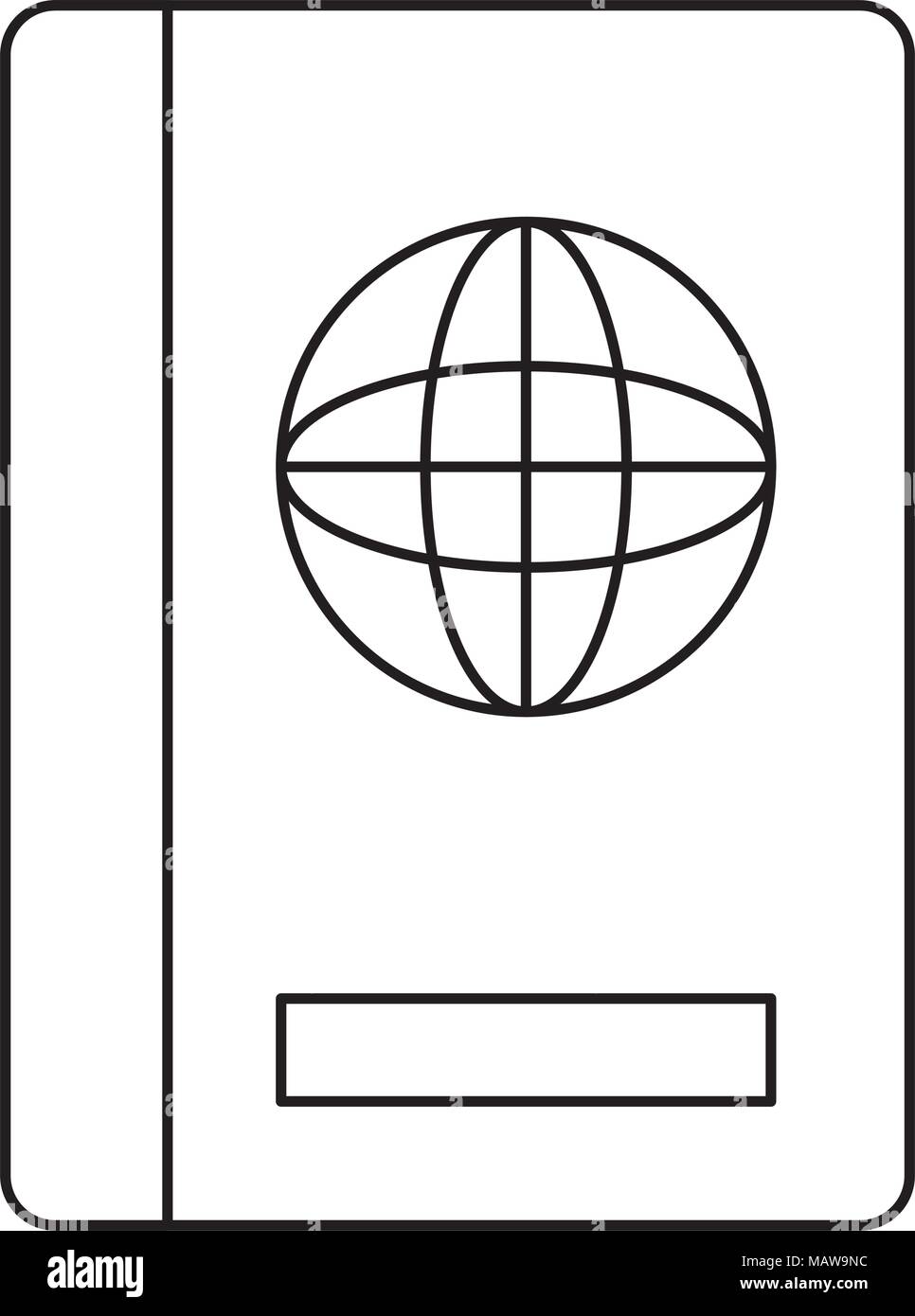 passport icon over white background, vector illustration Stock Vector