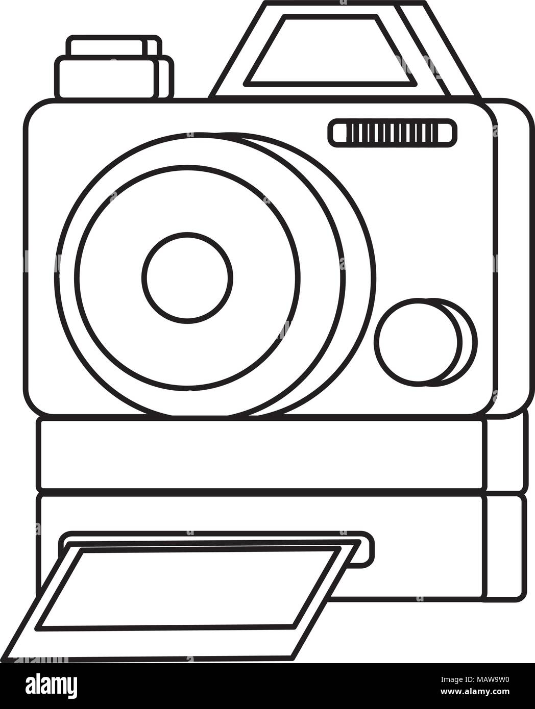 Instant camera icon over white background, vector illustration Stock ...