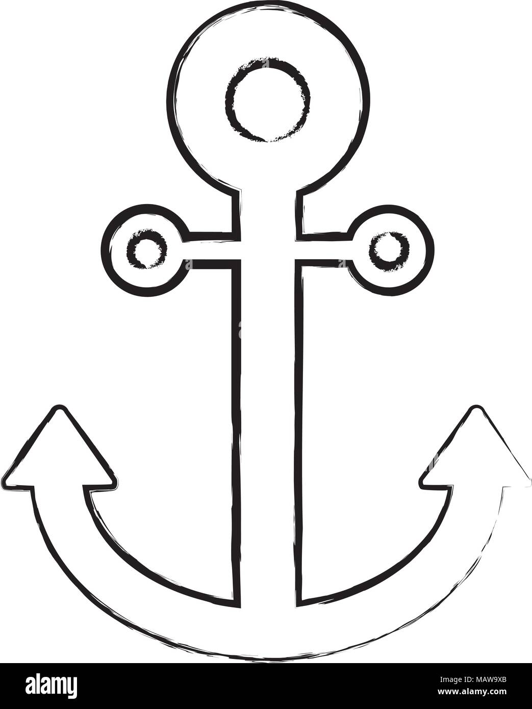 sketch of anchor icon over white background, vector illustration Stock ...