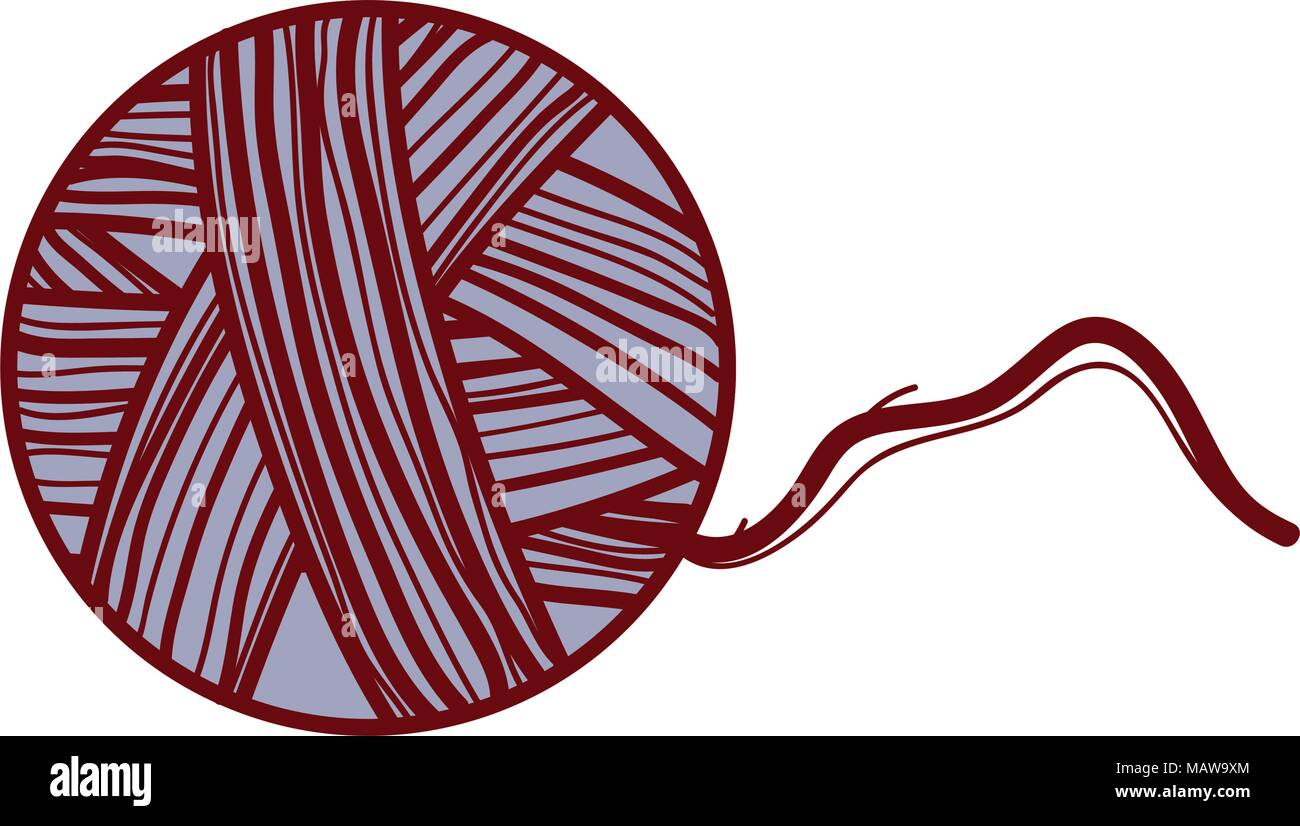 wool ball traditional textile object vector illustration Stock Vector