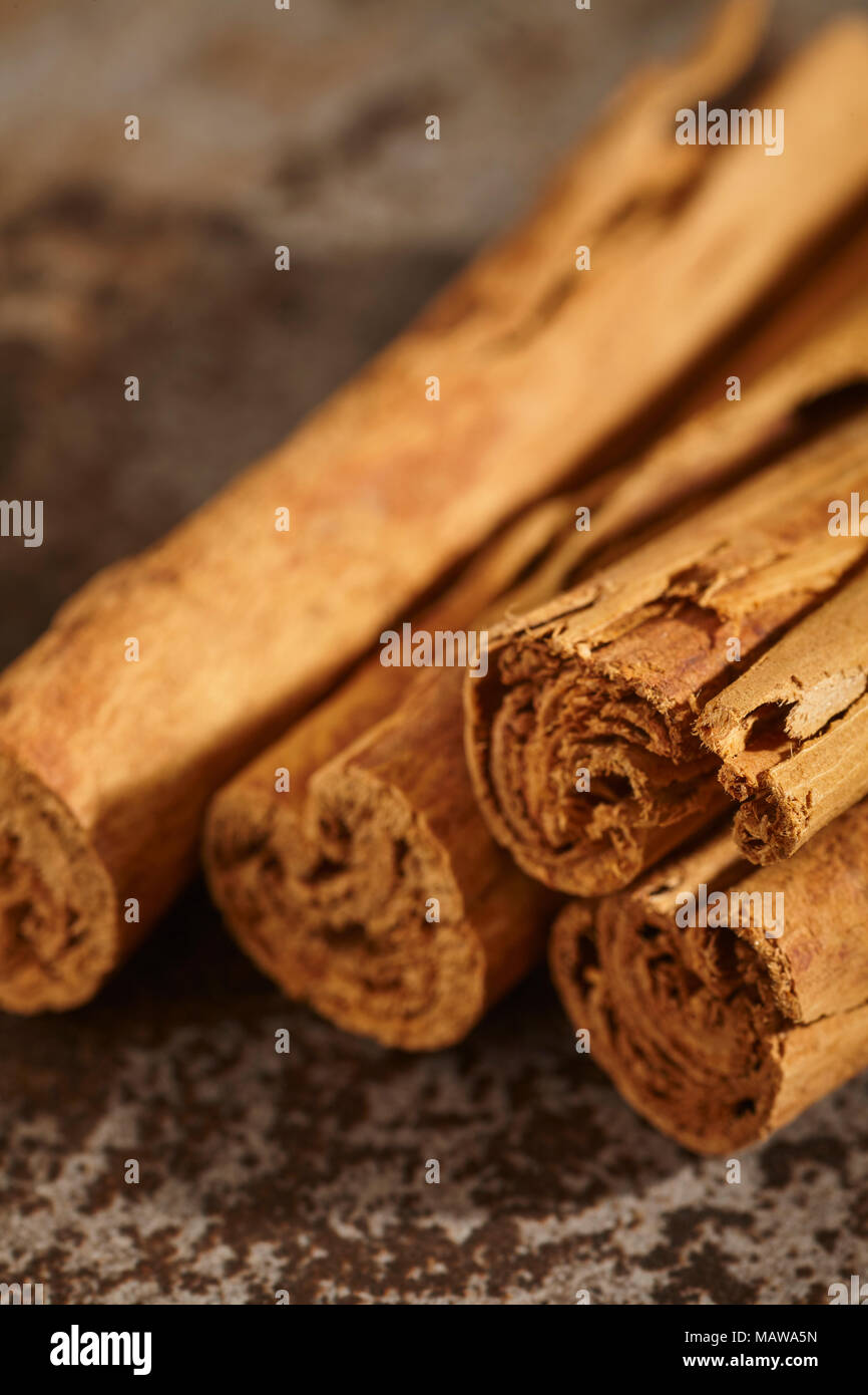 whole cinnamon sticks Stock Photo
