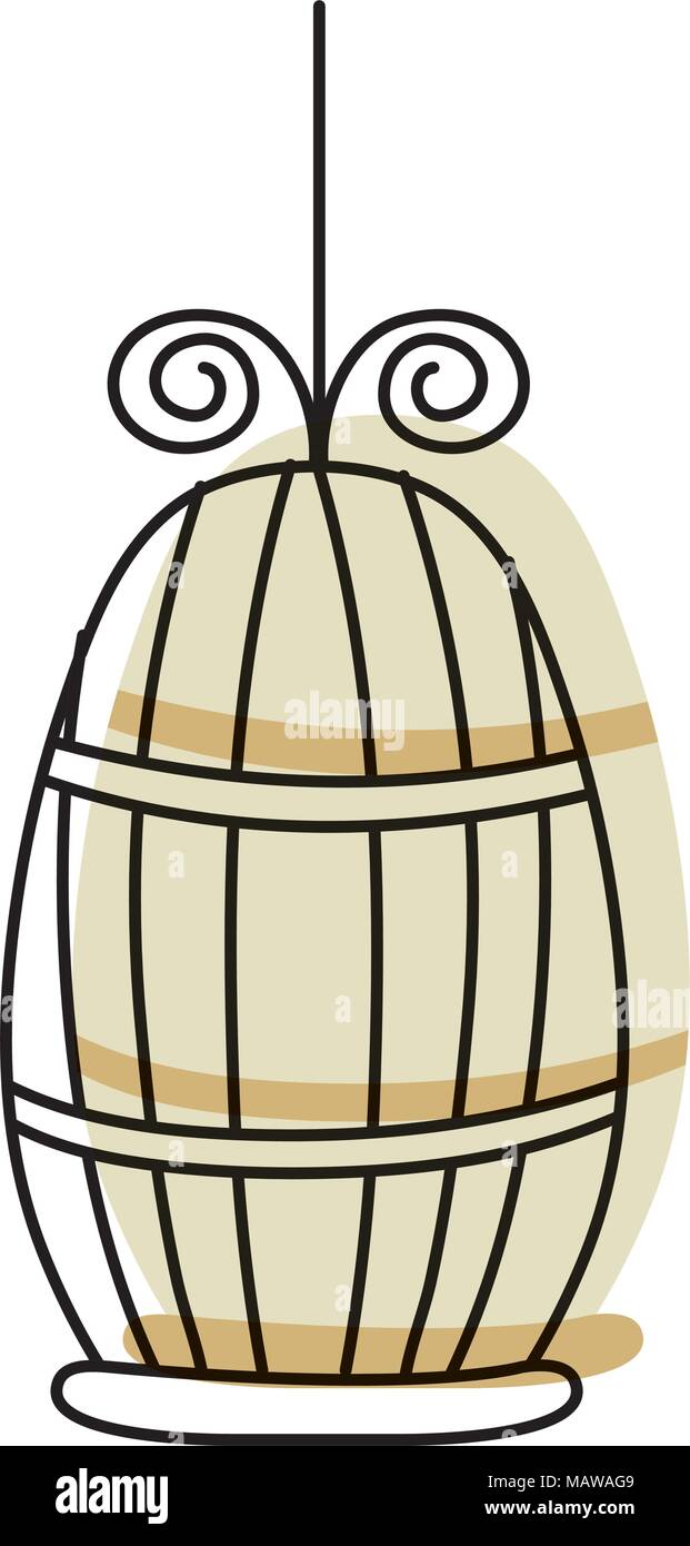 moved color metal bird cage object design vector illustration Stock Vector