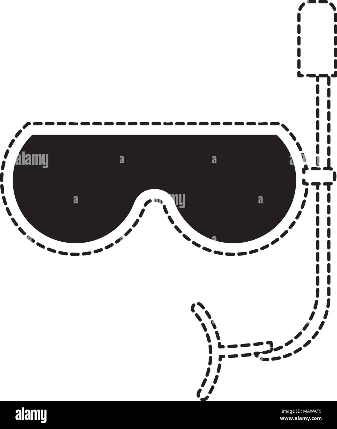 snorkel mask icon over white background, vector illustration Stock ...