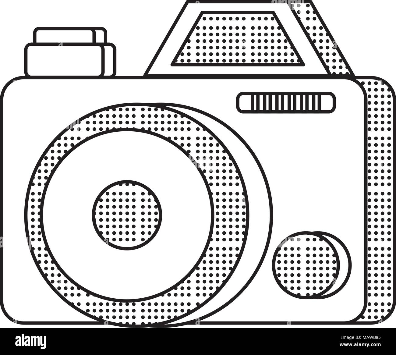 sketch of photographic camera over white background, vector ...