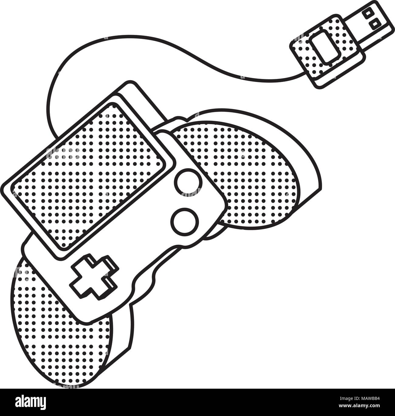 sketch of portable videogame icon over white background, vector illustration Stock Vector