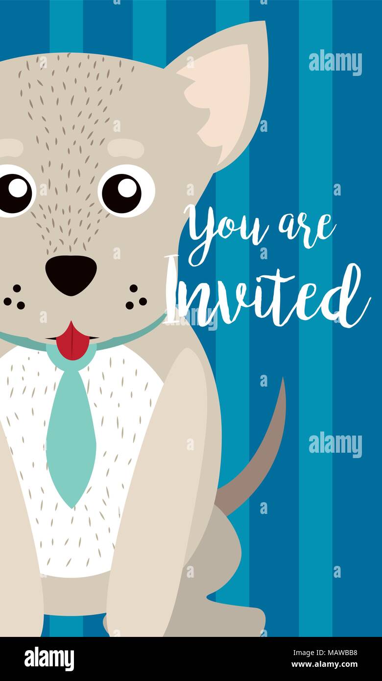 Dog cute animal cartoon invitation card Stock Vector Image & Art - Alamy