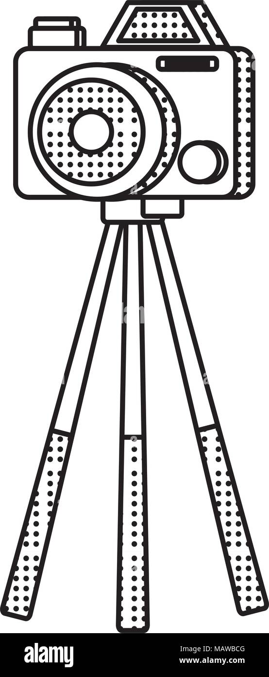 Camera On A Tripod Drawing Stock Illustration  Download Image Now  Camera   Photographic Equipment Tripod 2015  iStock