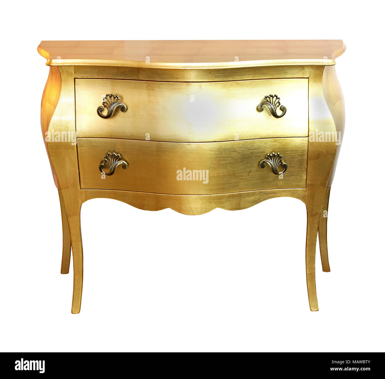 Gold Chest Of Drawers Isolated With Clipping Path Included MAWBTY 