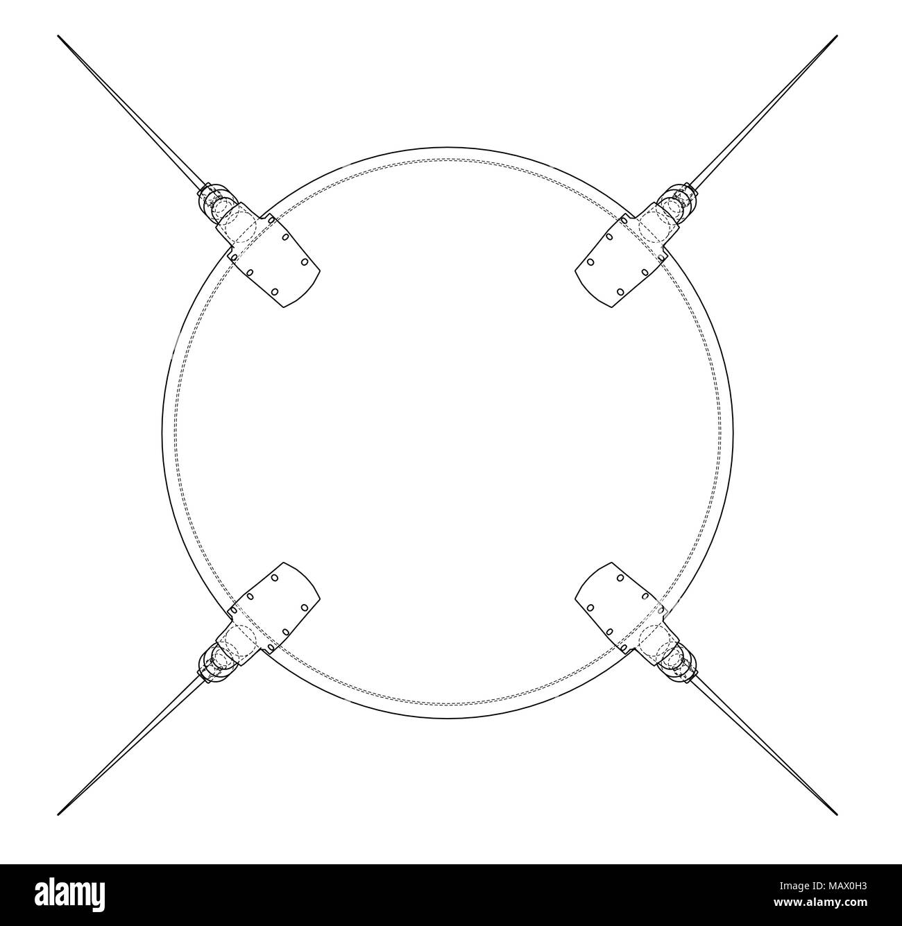 Satellite sketch. 3d illustration Stock Photo