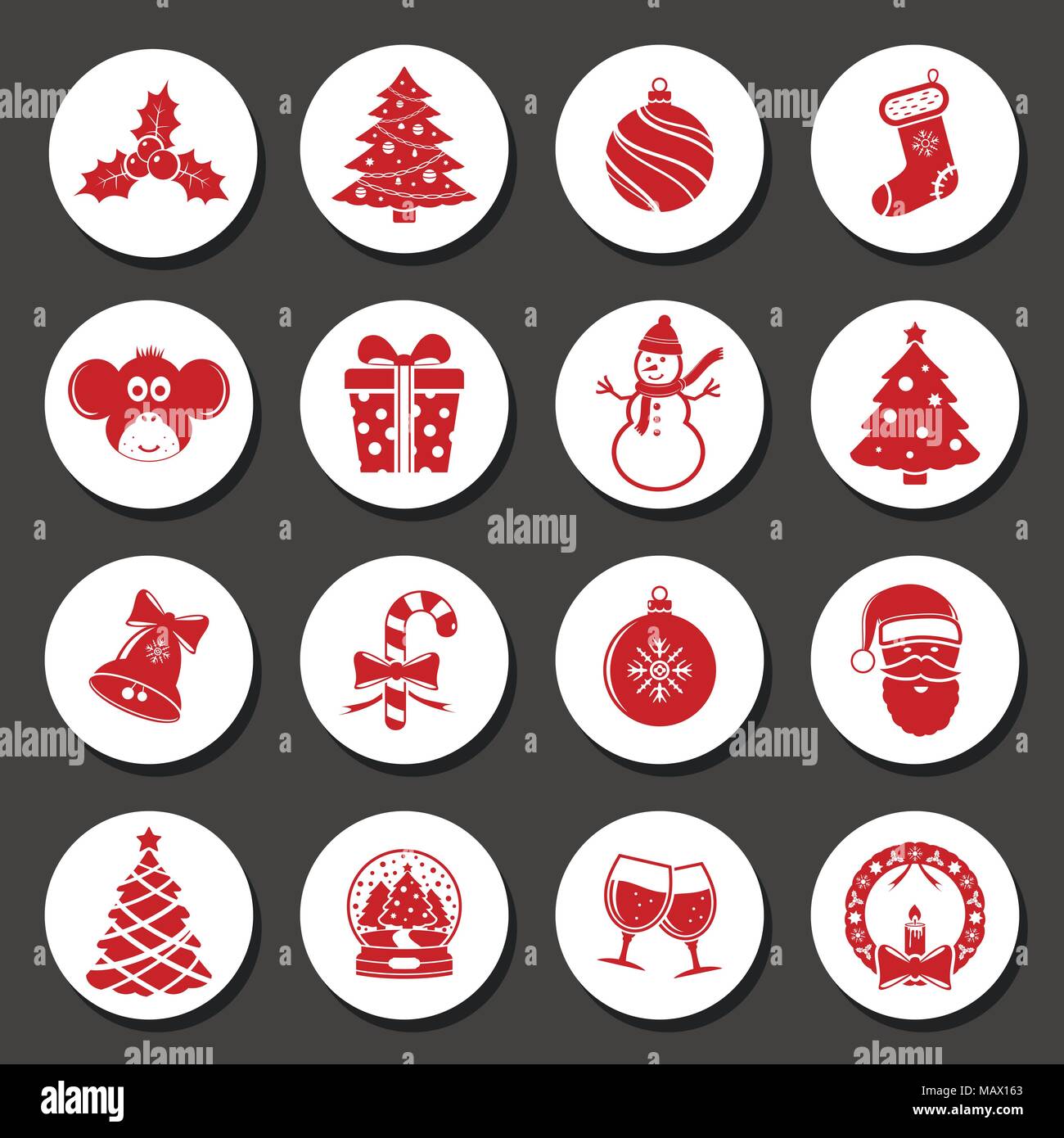 Christmas icons set. Vector Stock Vector