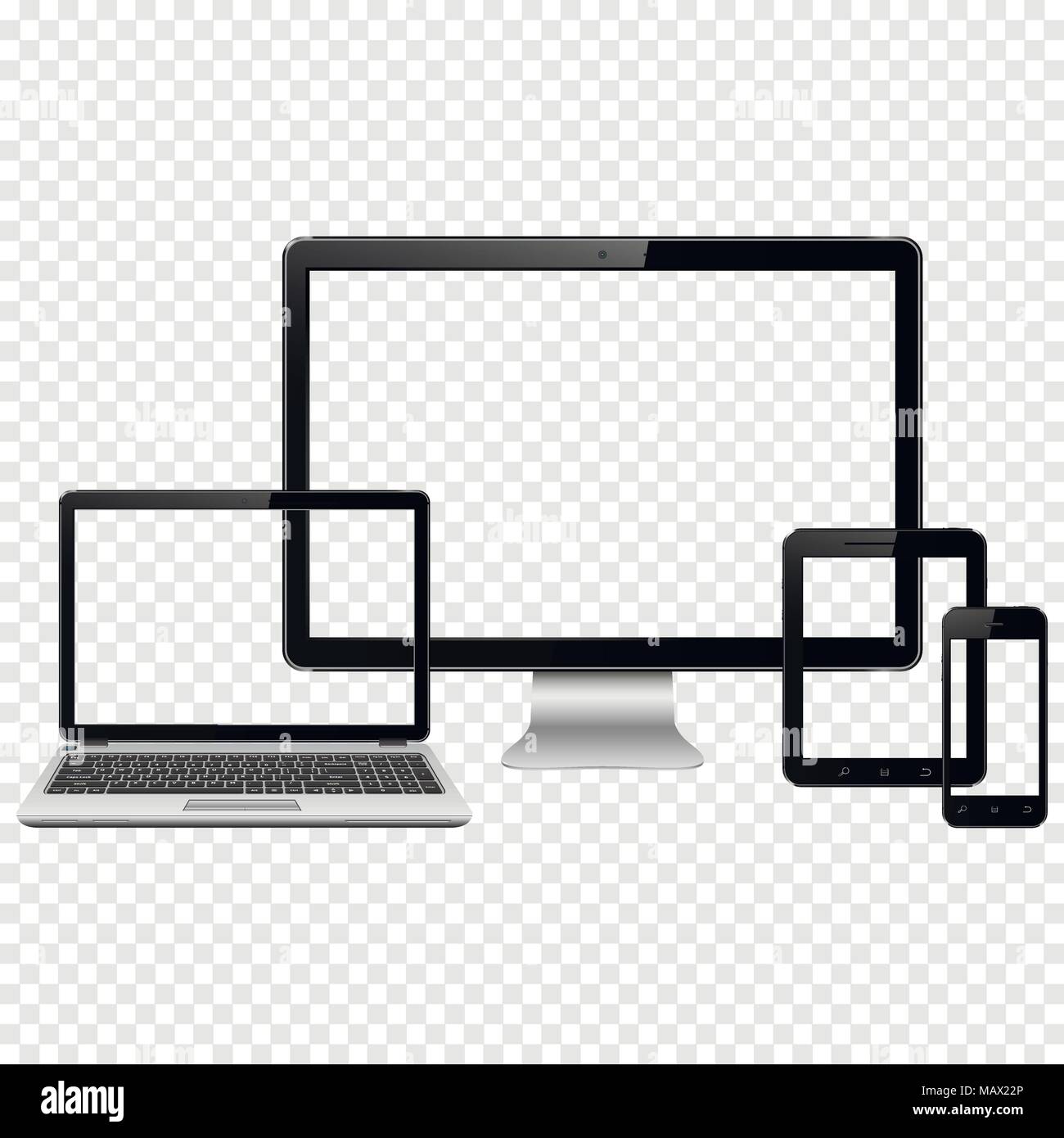 Set of modern technology devices template for responsive design