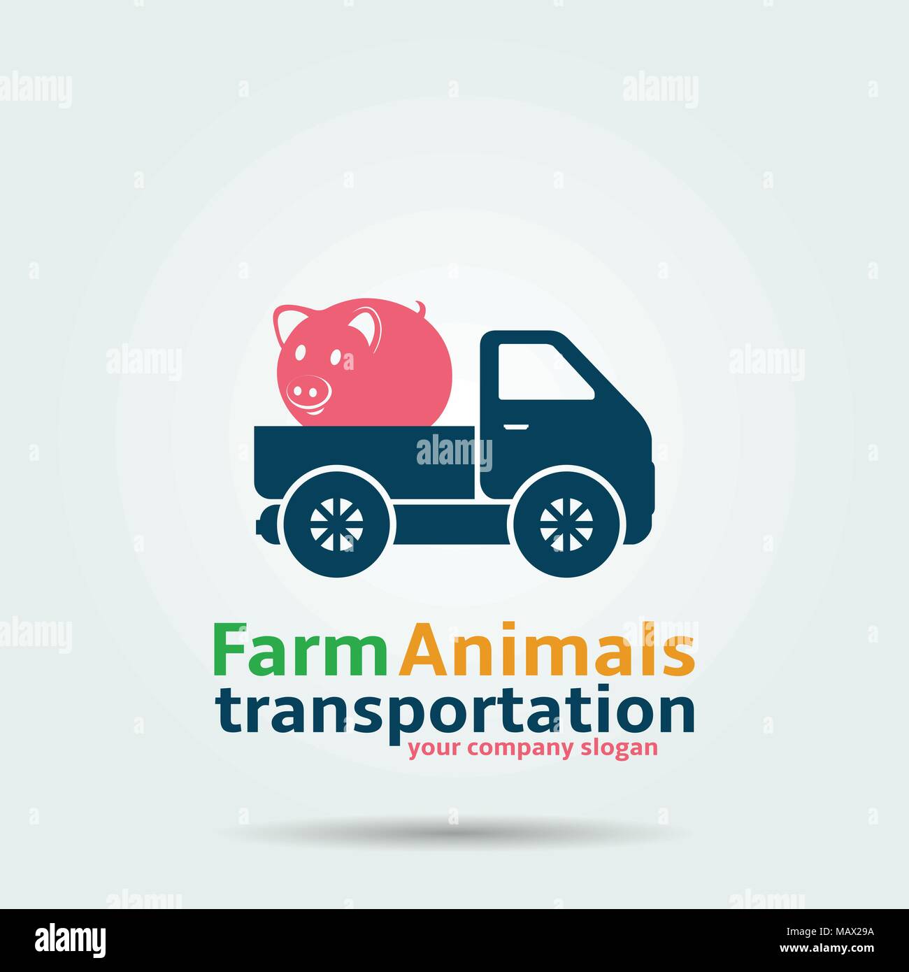 Farm animals transportation icon Stock Vector