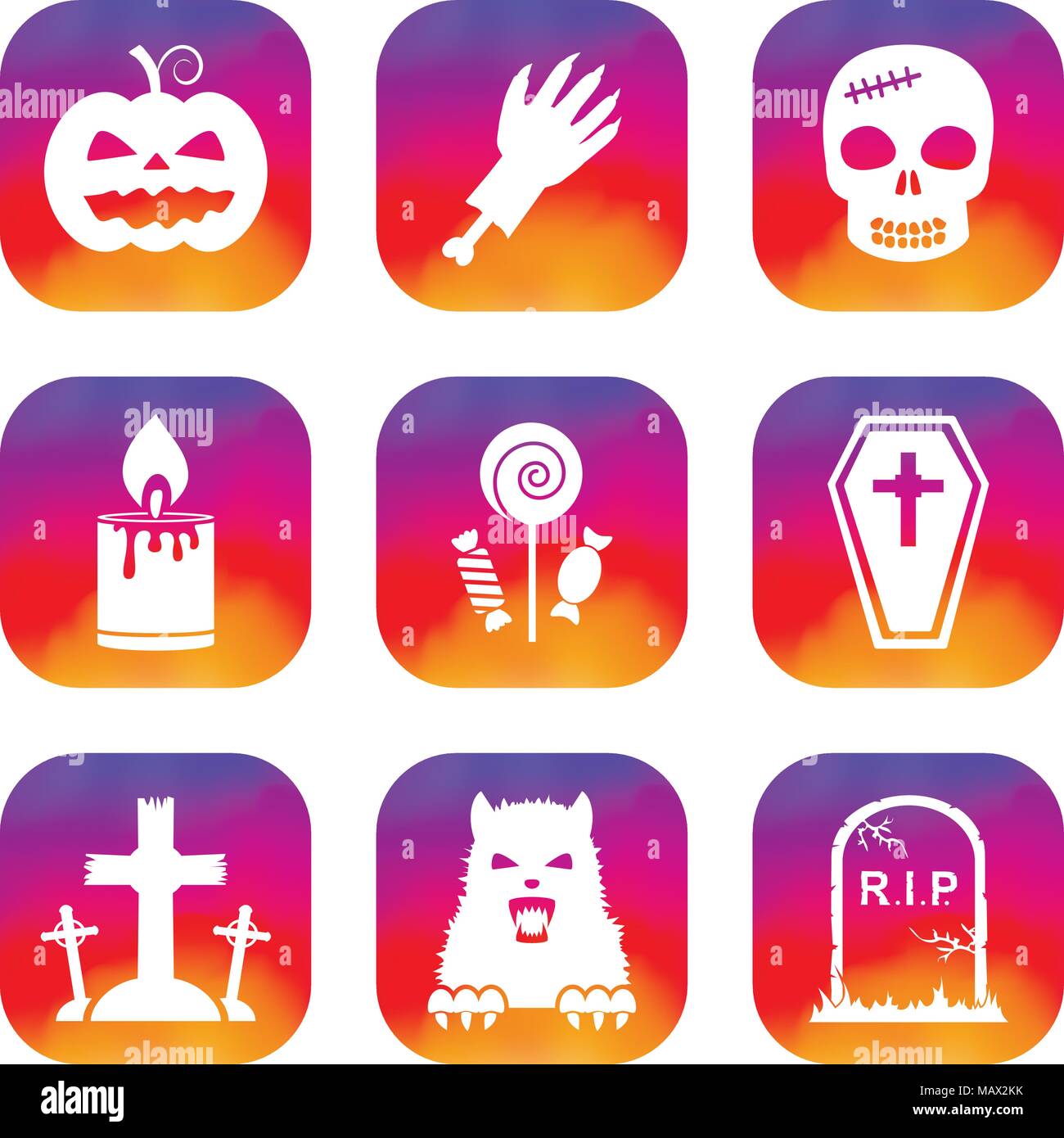 Halloween icons set Stock Vector