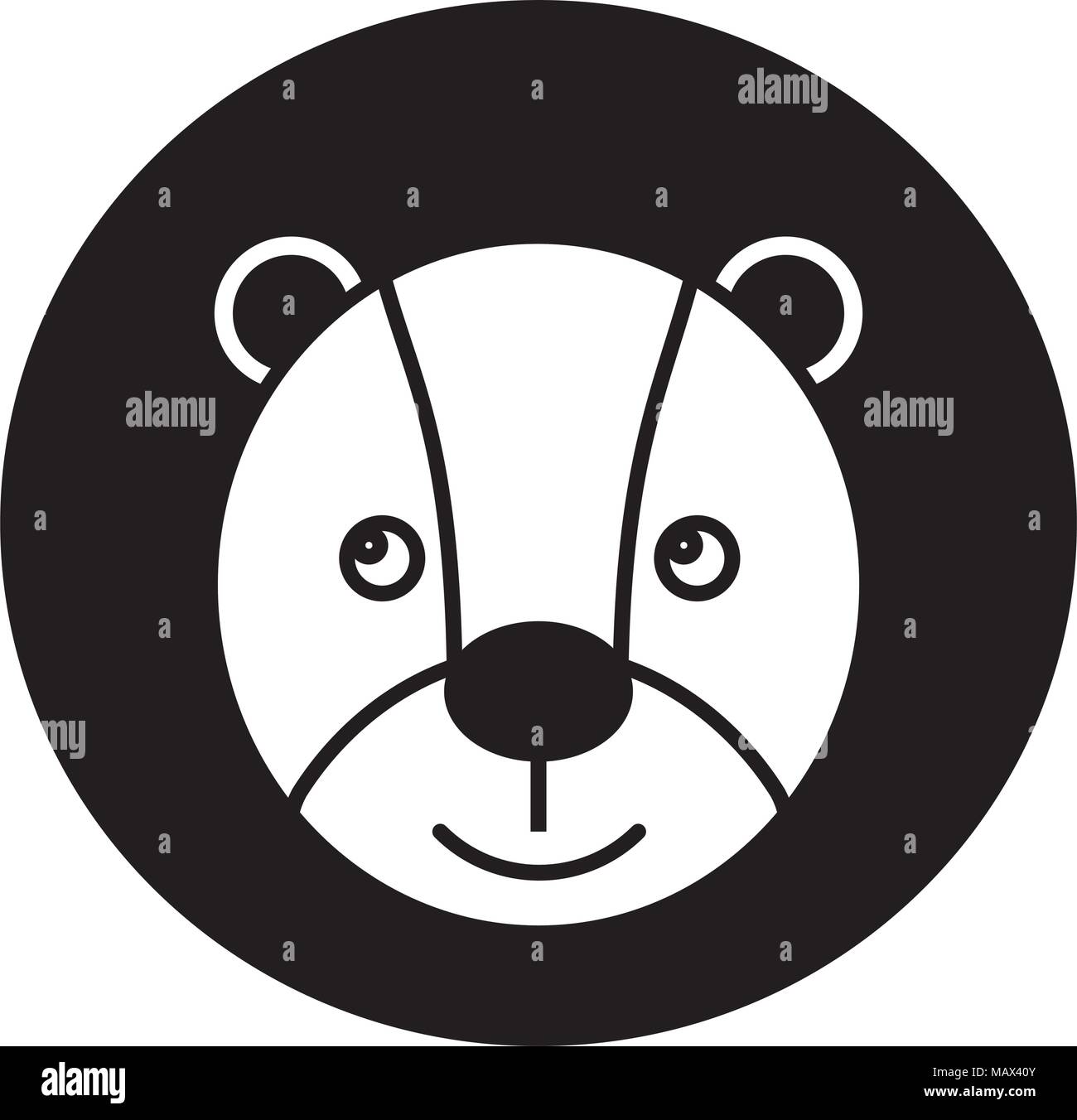 cute head lion african animal vector illustration black and white Stock ...