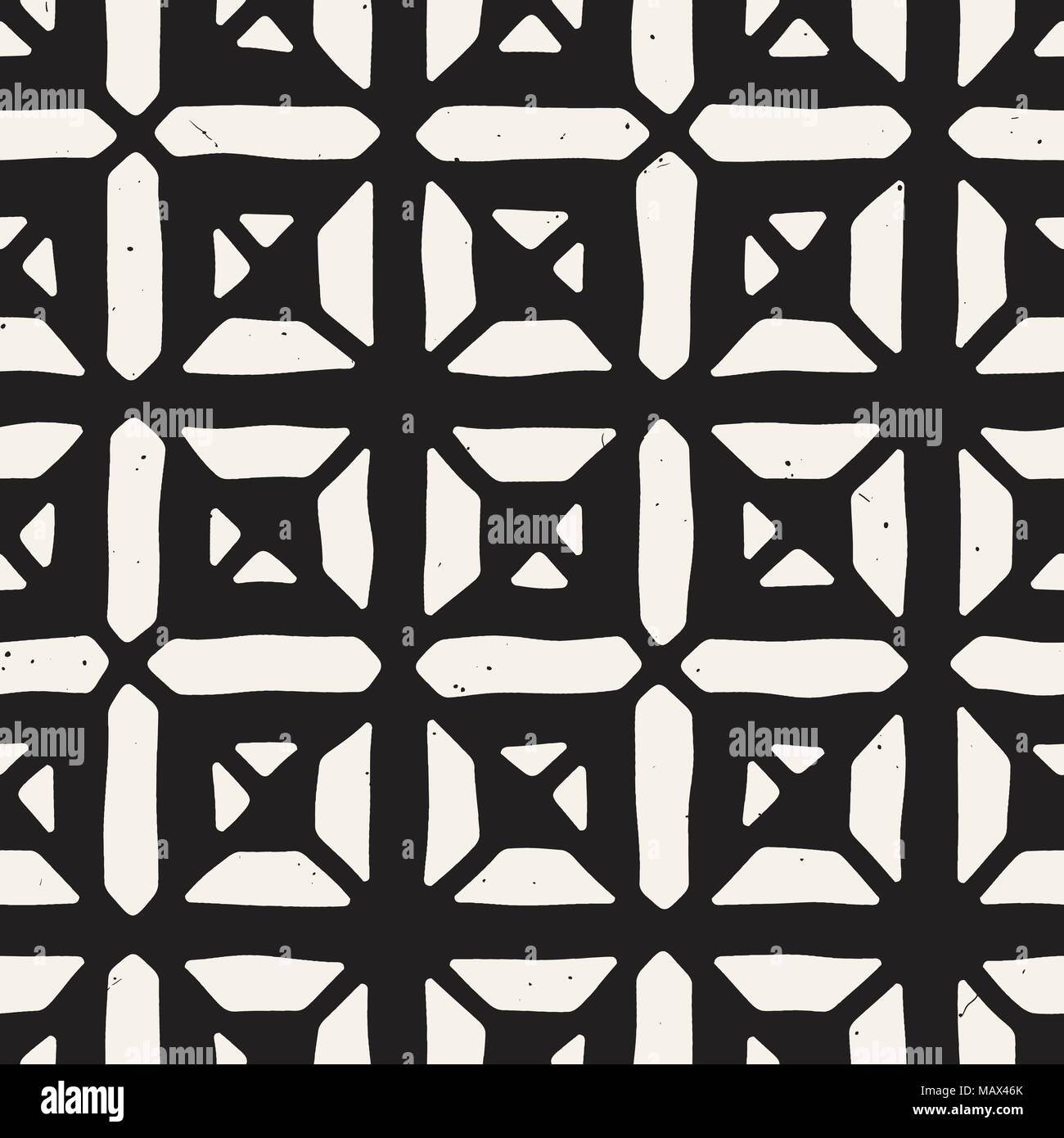 Simple ink geometric pattern. Monochrome black and white strokes ...