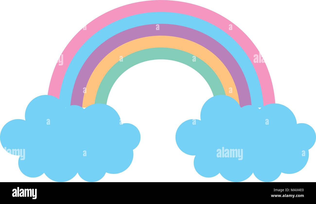 rainbow with clouds icon Stock Vector Image & Art - Alamy
