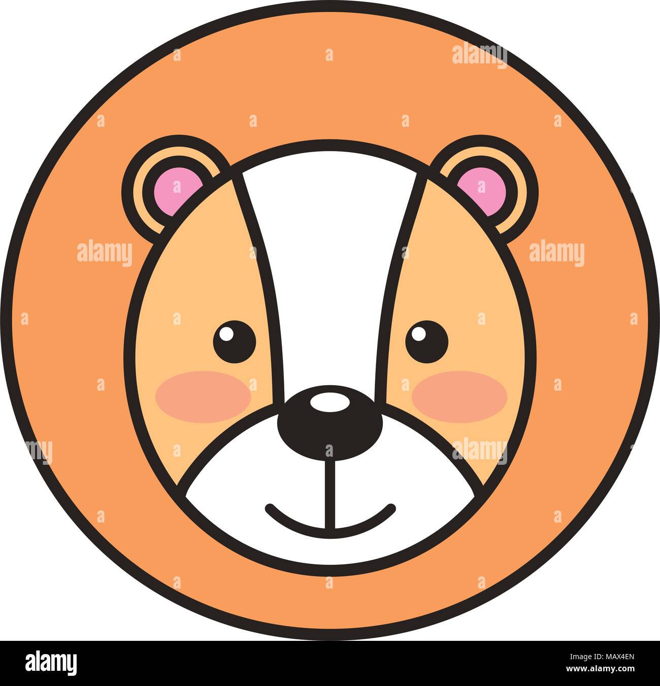 cute little lion animal head Stock Vector Image & Art - Alamy