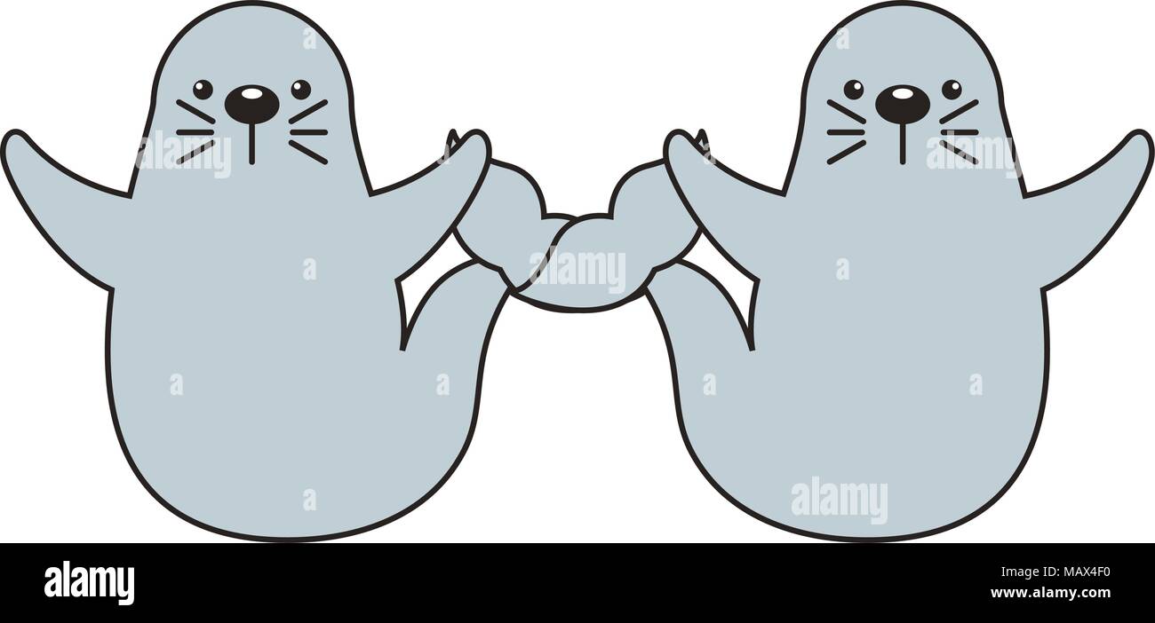 cute little seals couple Stock Vector Image & Art Alamy