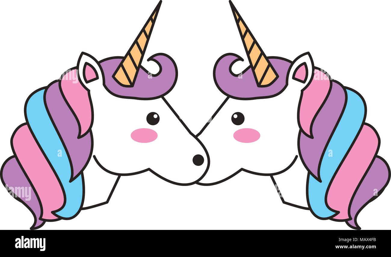 cute fantasy unicorn couple Stock Vector Image & Art Alamy