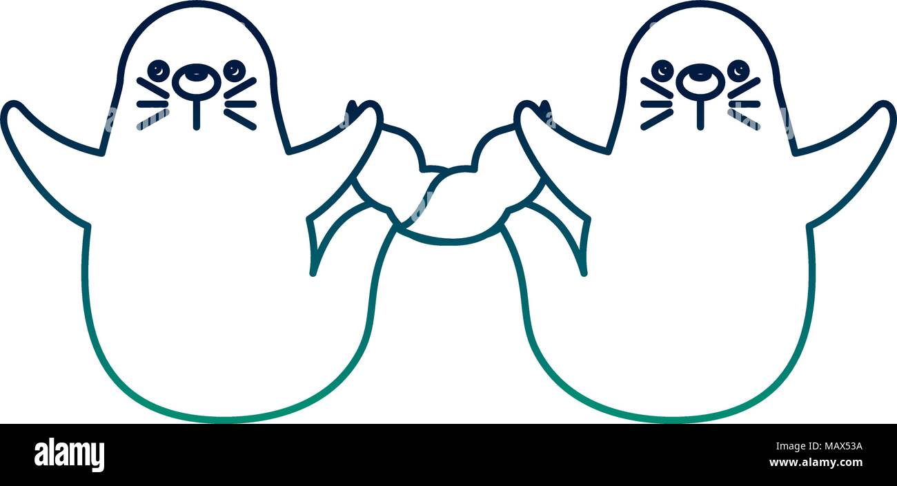 cute little seals couple Stock Vector Image & Art Alamy