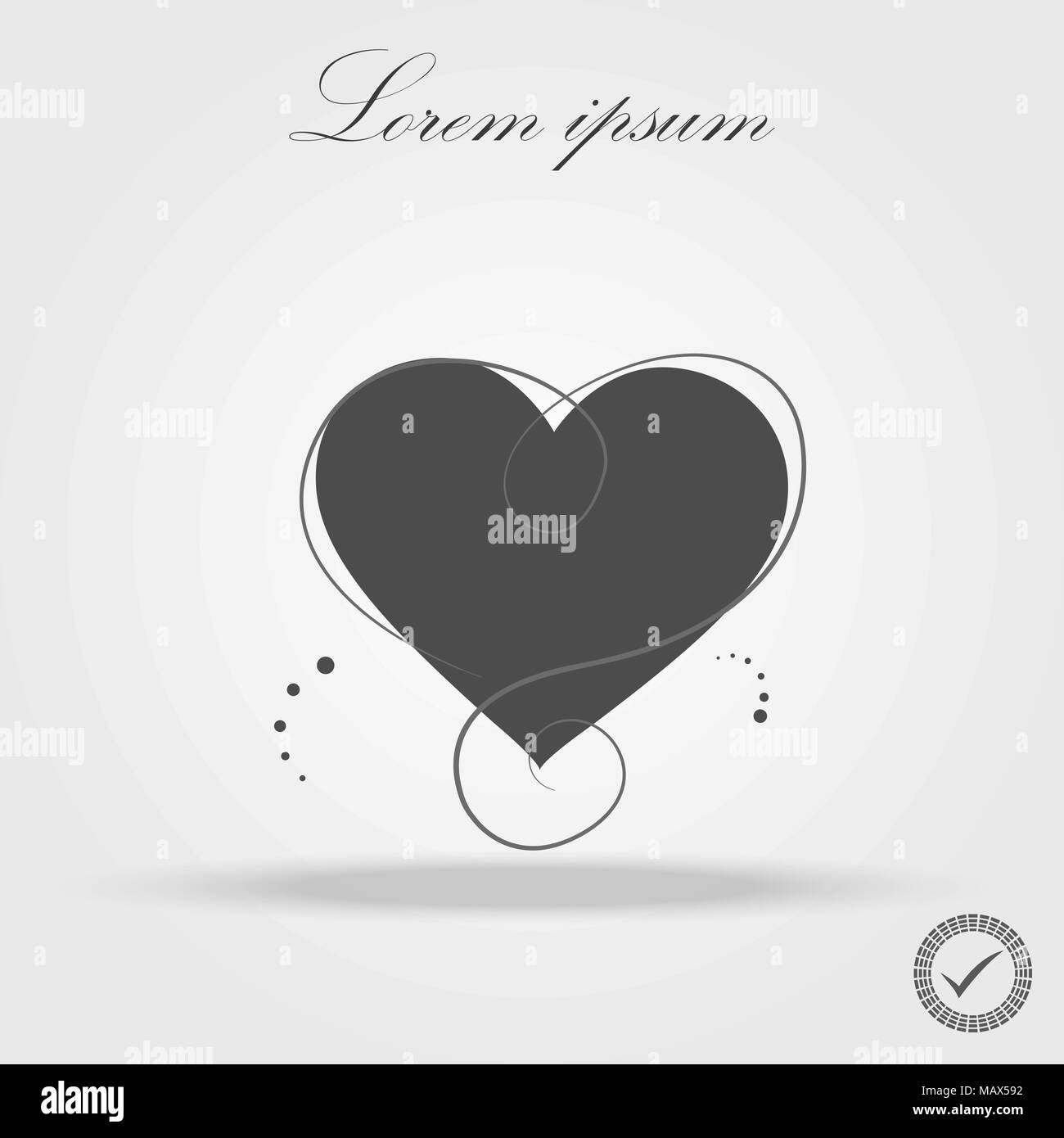 Heart vector icon, Love symbol. Valentine's Day sign, emblem isolated ...