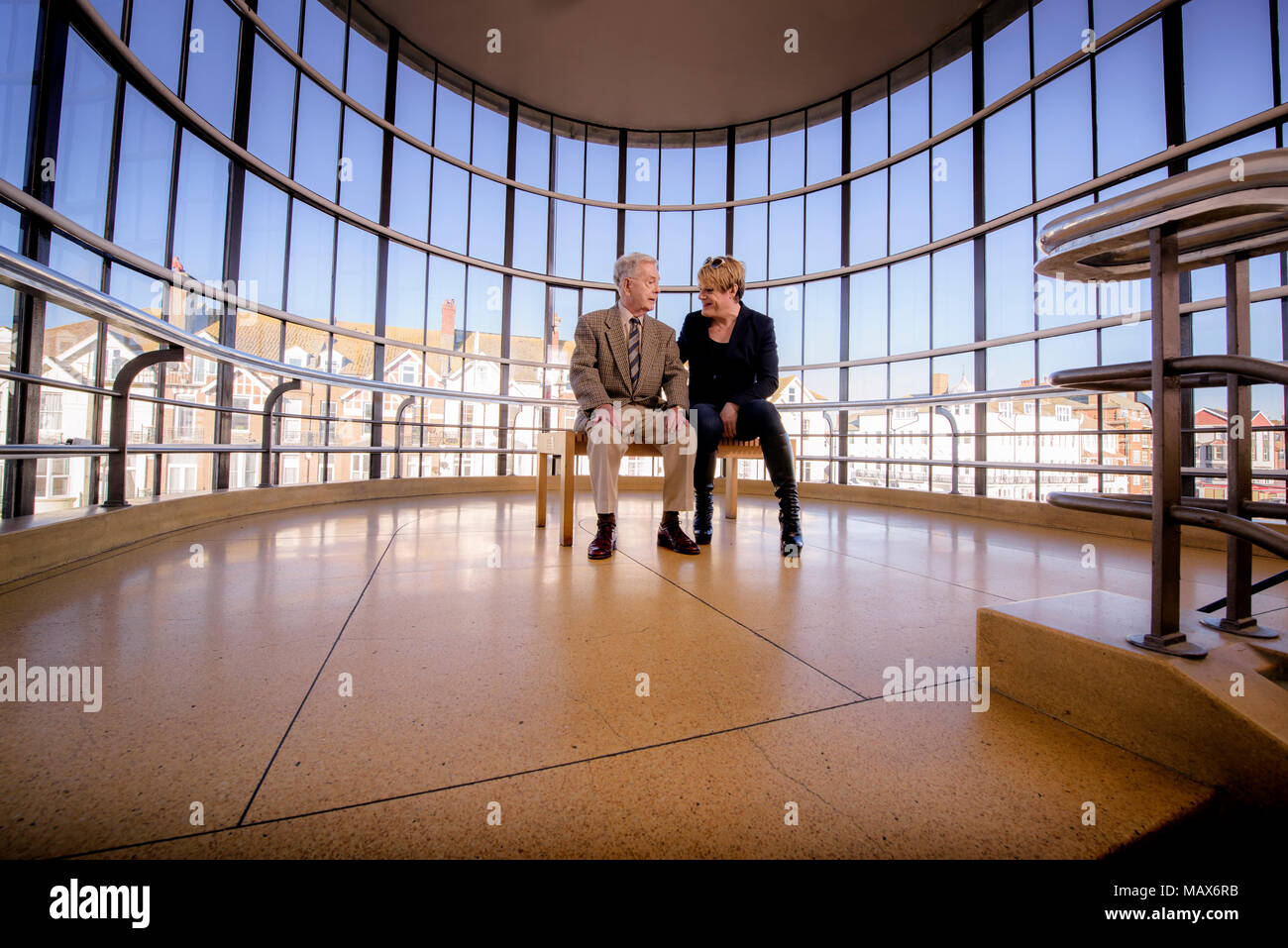 Eddie Izzard pictured with his father at the De La Warr Pavilion , Bexhill. Stock Photo