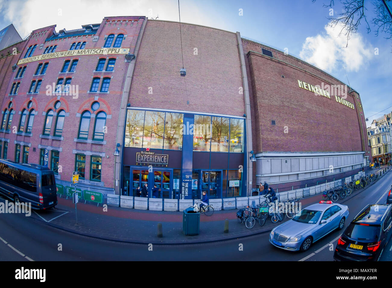 AMSTERDAM, NETHERLANDS, MARCH, 10 2018 Outdoor view of Heineke brewery