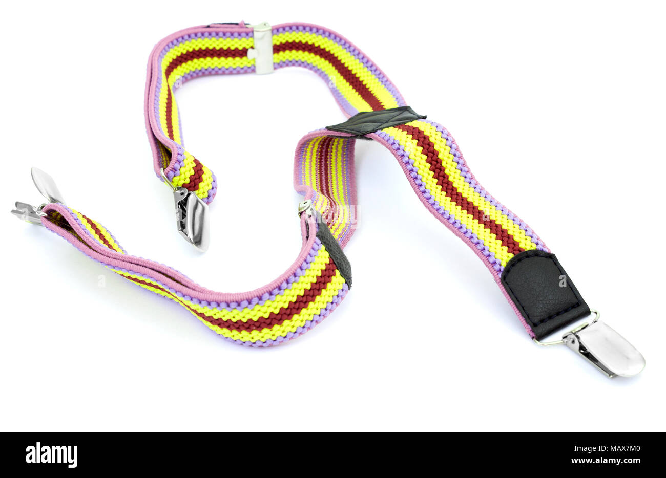 Kids Suspenders – Cream Striped with Super Monkey Cartoon