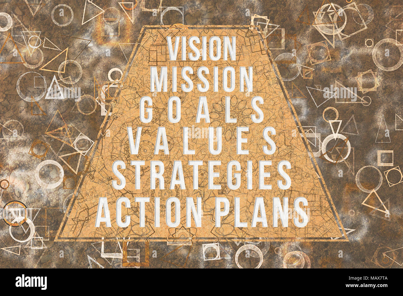 Vision, Mission, Goals, Values, Strategies & Action Plans, abstract ...