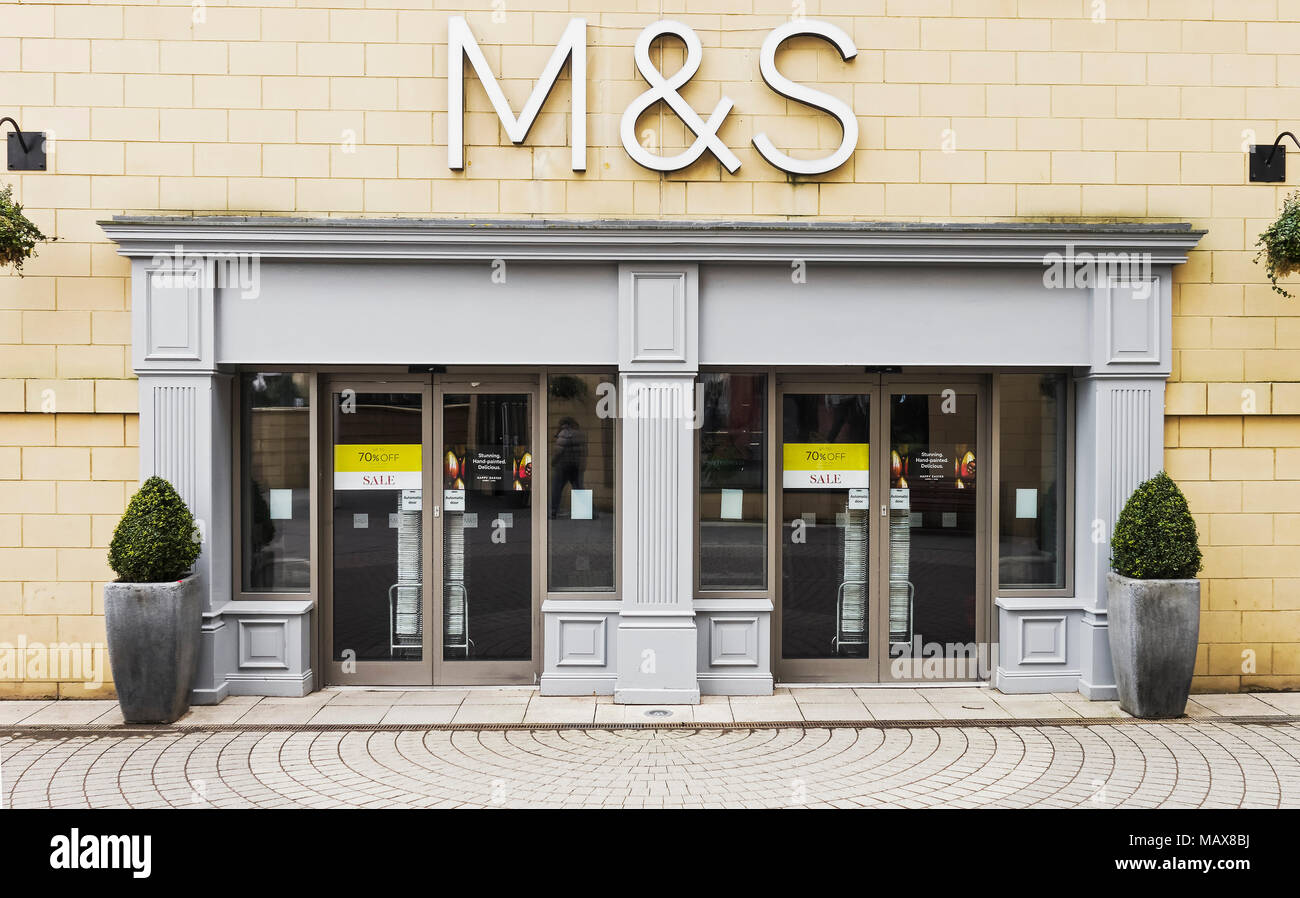Exterior of Marks and Spencer store at Morpeth, Northumberland, UK Stock Photo