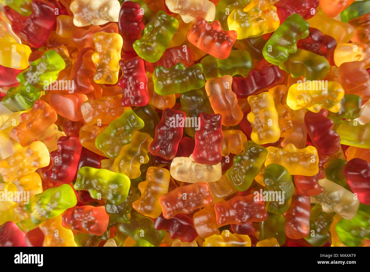 Colourful jelly babies / gummy bear sweets Stock Photo