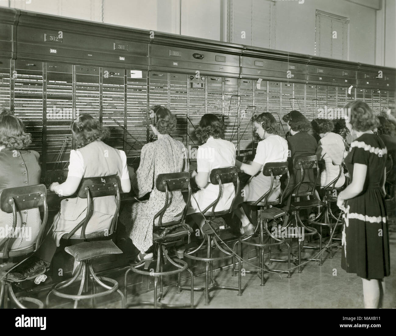 Telephone Operators, Richmond, Virginia Stock Photo