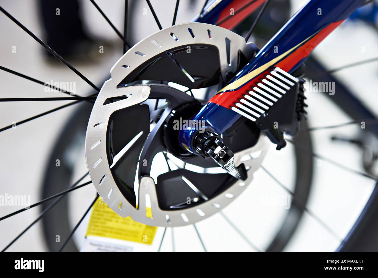 Front disc brake sport mountain bike Stock Photo Alamy