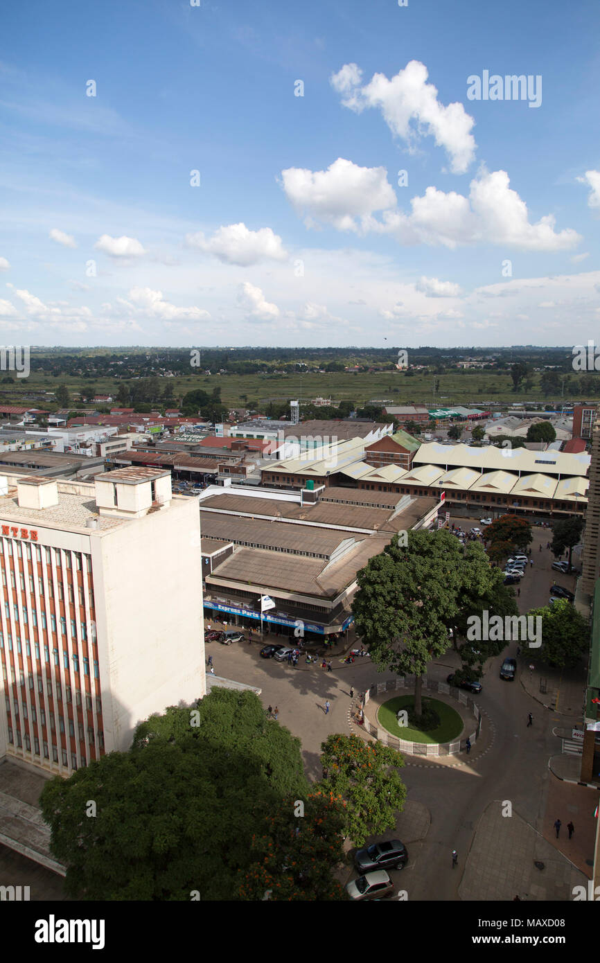 Buildings by the railway station in Harare, Zimbabwe. Stock Photo