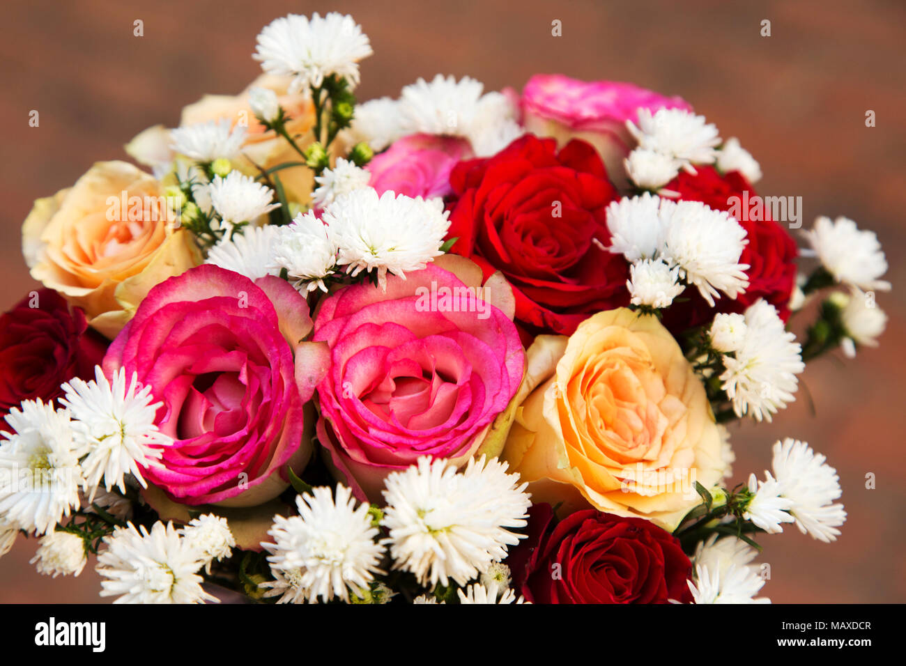 A bouquet of flowers sold at a flower stall at Africa Unity Square in Harare, Zimbabwe. The